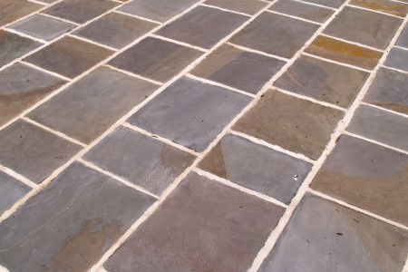 Blue stone sidewalk and curb repair
